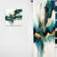 Rideau en velours abstrait sarcelle et doré Abstract Expression III - 1 panneau-112761344