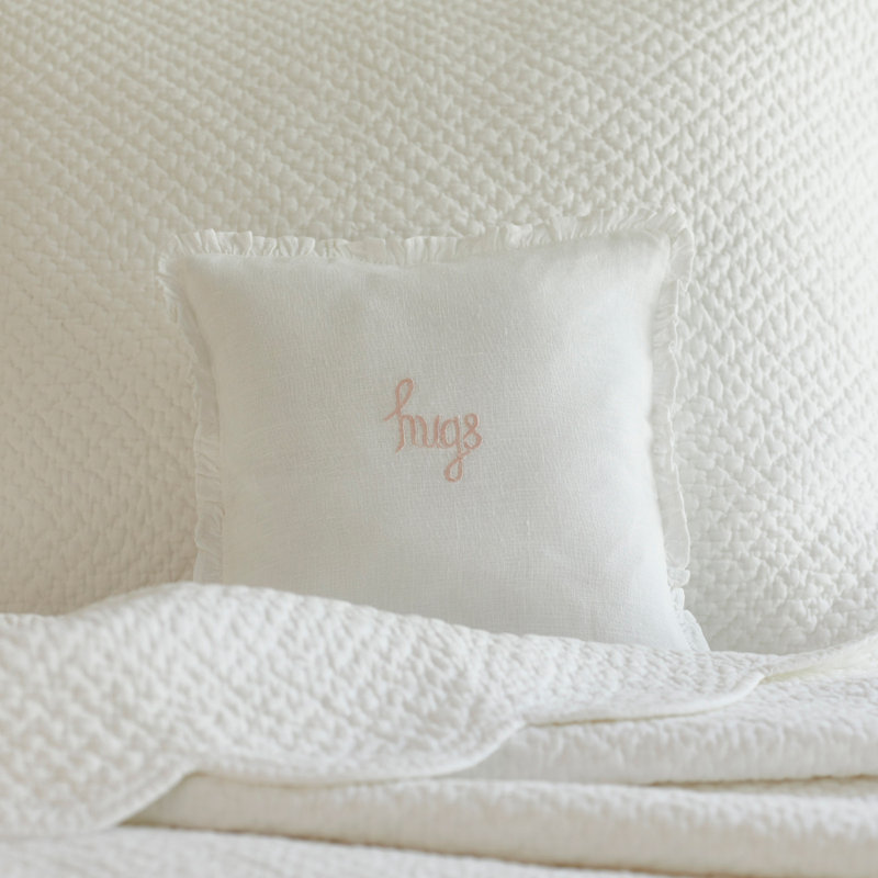 Hugs Linen Throw Pillow