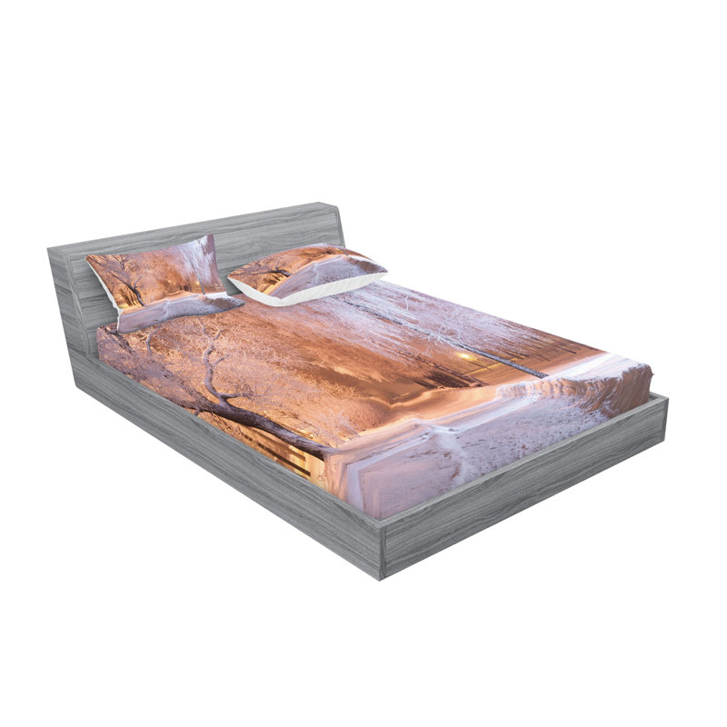 Drap-housse et coussin décoratif Ambesonne, Ensemble de draps pour grand lit + 5 pièces suppl