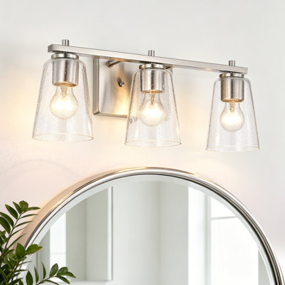 Éclairage pour meuble-lavabo moderne noir mat 3 lumières à 3 lumières de 20 po, montable en haut / en bas, à intensité variable