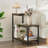 G-Shaped End Table - Small Side Table For Living Room, Bedside Table With Storage Shelf, Corner Tables For Small Spaces, Balcony, Couch, Bedroom, Rustic Brown