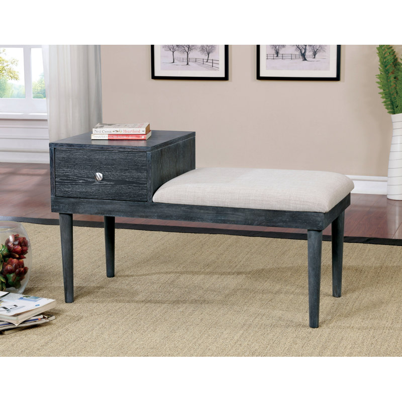 Banc de rangement rembourré avec tiroir Ellicott