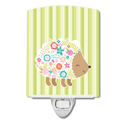 Flowered Hedgehog Ceramic Night Light