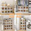 Bacs de rangement pliables à 3 niveaux, bacs de rangement empilables en plastique avec couvercles et roulettes, armoire de rangement en plastique pour faciliter le rangement et l'organisation, grande boîte de rangement pliable pour la maison et le burea-130886008-130886009