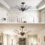 5 Light Dimmable Semi Flush Mount With Crystal Chandelier
