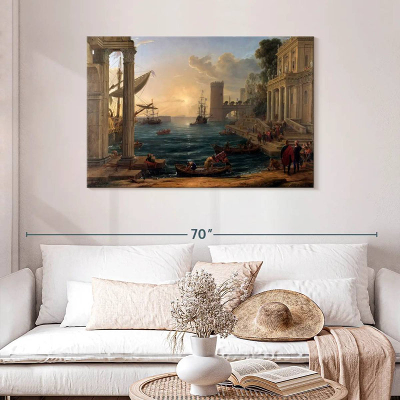 Lilie Seaport - Embarkation Of Queen Of Sheba, 30" H x 45" W
