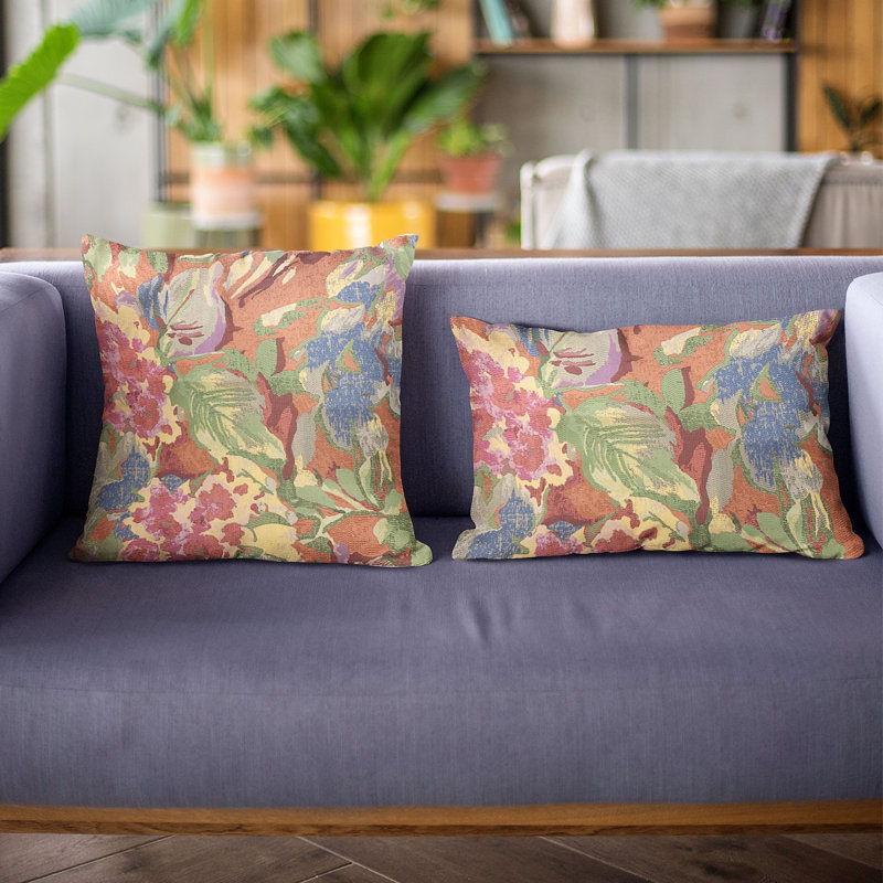 Coussin floral de jardin, 22 po x 22 po