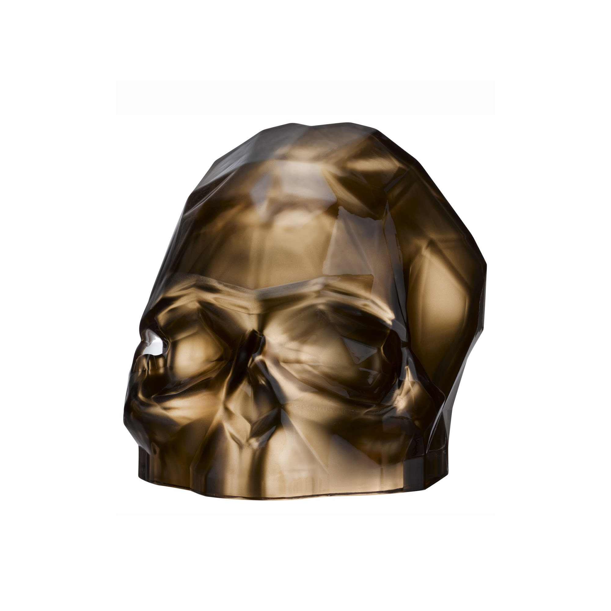 Memento Mori Faceted Skull, 8.27" H x 10.24" W x 7.8" D, Copper