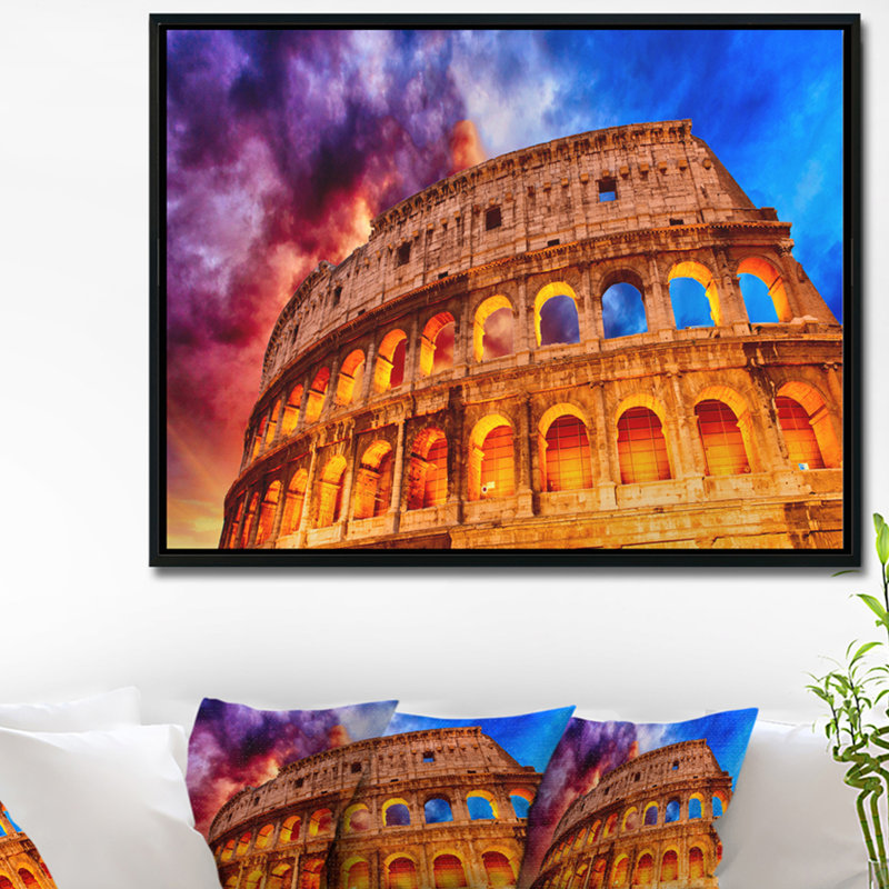 «Colosseum Rome Italy», impression sur toile encadrée, H 28 po x l 60 po x P 1,5 po