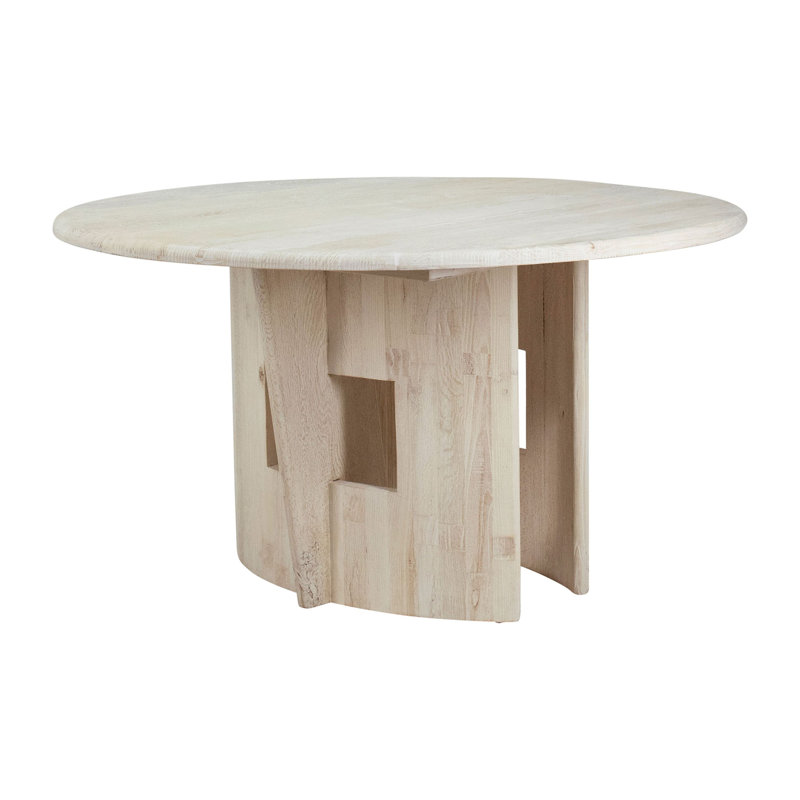 54" Elm Solid Wood Pedestal Dining Table