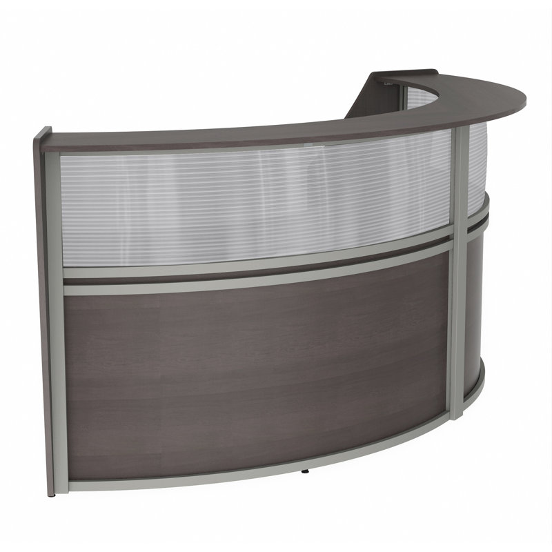 Peavler 2 Person U-Shaped Synthetic Laminate Reception Desk, Mocha