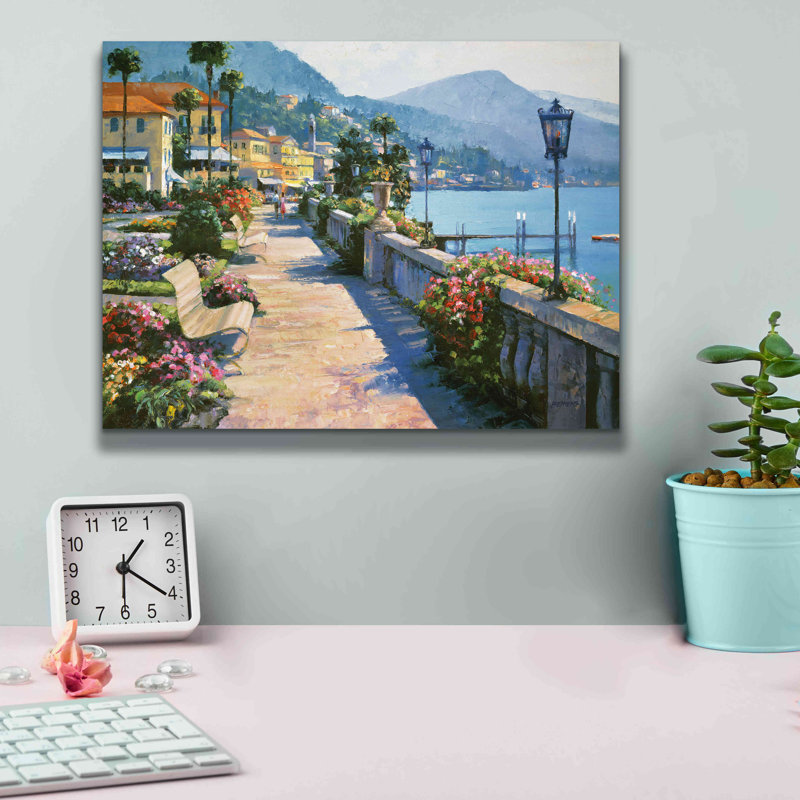 «Bellagio Promenade» par Howard Behrens, impression sur toile giclée sur toile, H 12 po x l 16 po x P 0,75 po
