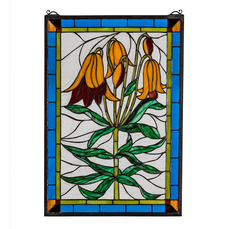 16" Wide X 24" High Trumpet Lily Stained Glass Window