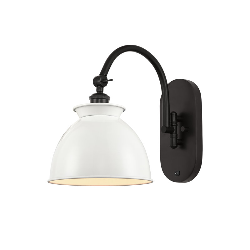 Arev - Nickel satiné brossé - Bras pivotant réglable, White / Oil Rubbed Bronze