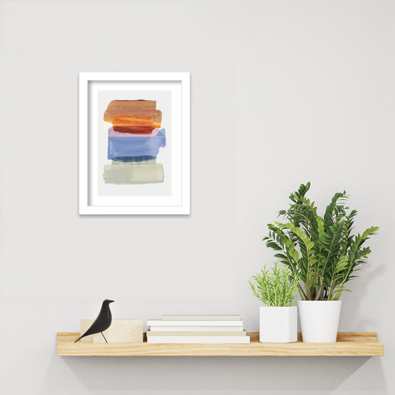 «Abstract Brush Strokes 49», impression encadrée sur papier par Mareike Bohmer, Blanc, H 13 po x l 10 po x P 1 po