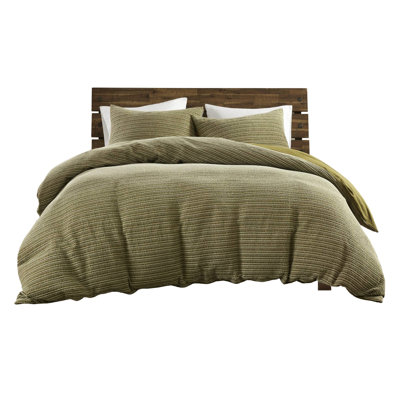 3 pièces, couette pour lit double / grand lavé à la gaufre, conçue pour la durabilité, tissu naturellement respirant 100% coton - doux au toucher, 4 attaches de coin