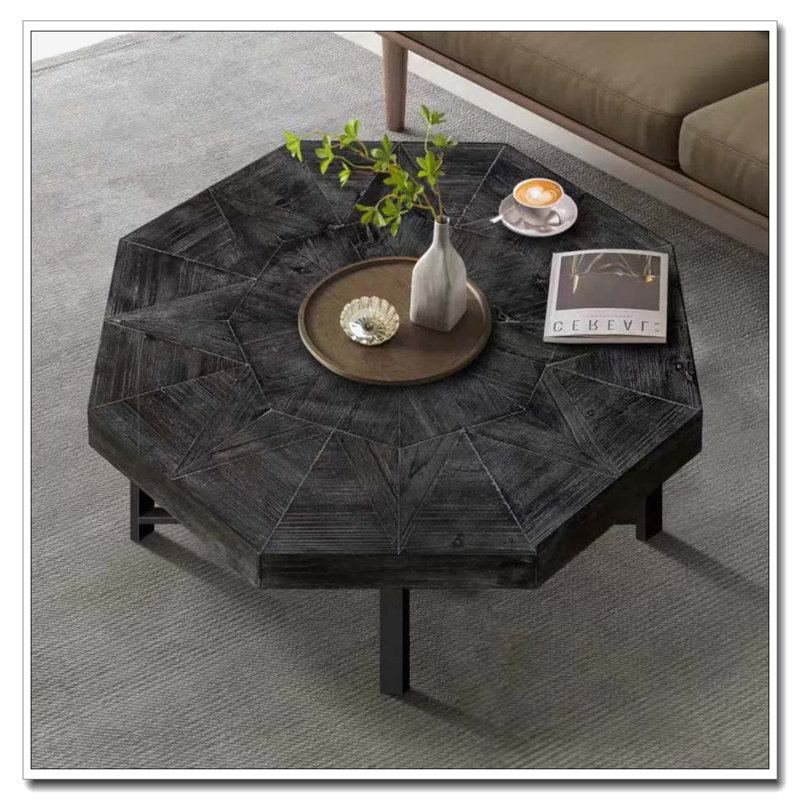 Table basse en bois, Noir antique