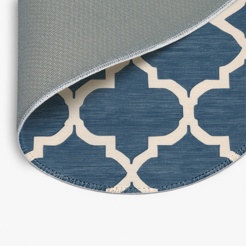 Tapis gris intérieur et extérieur Trellis, Rond 5 pi