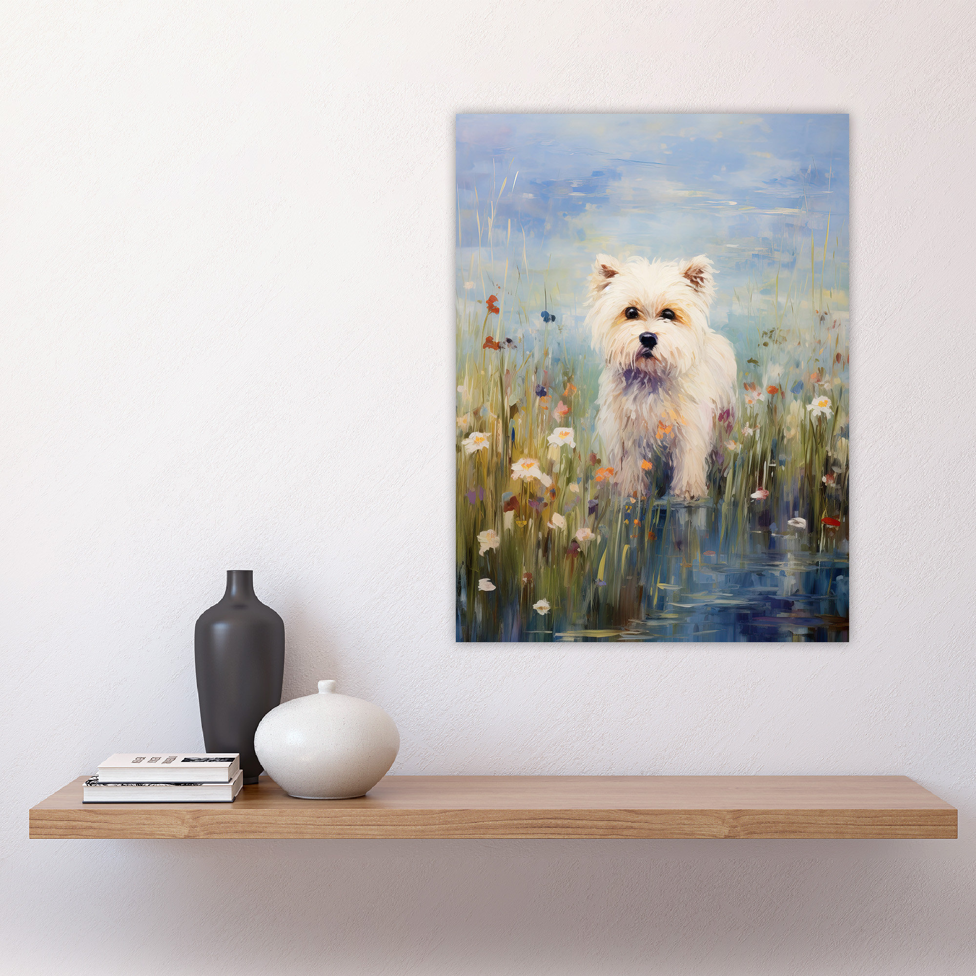 Marlow Home Co. West Highland Terrier Claude Monet Style Dog Oil ...