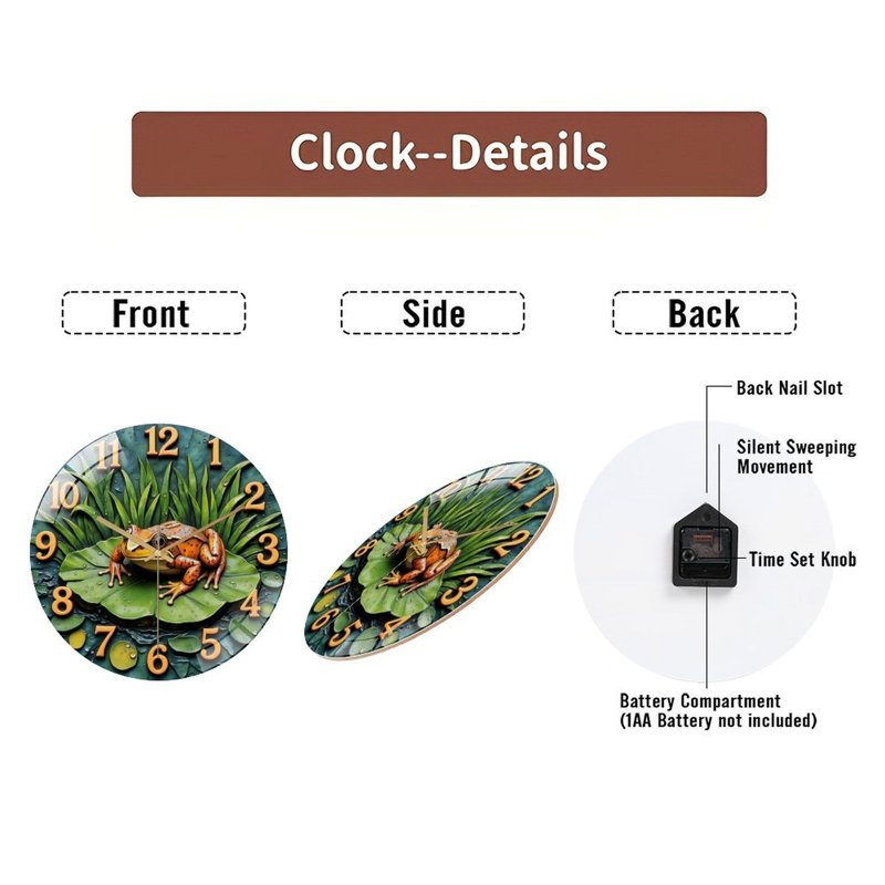 Horloge murale grenouille 12 po