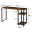Bureau d'écriture moderne rustique en chêne vieilli et noir avec 2 configurations de tablettes