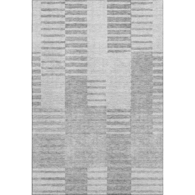 Premium Machine Washable Prisco Silver Rug