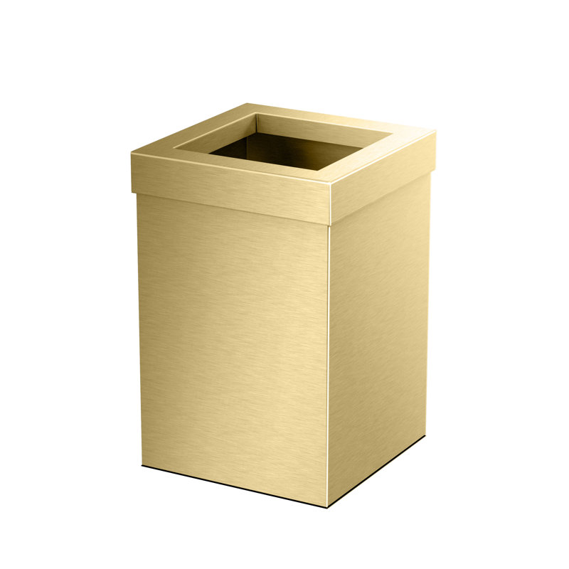Elevate Stainless Steel 3-Gallon Wastebasket with Open Removable Lid |Square  Open Top Trash Can with Padded Base