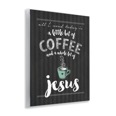 Little Coffee & Whole Lot Of Jesus Wall Plaque, design by Lettered and Lined