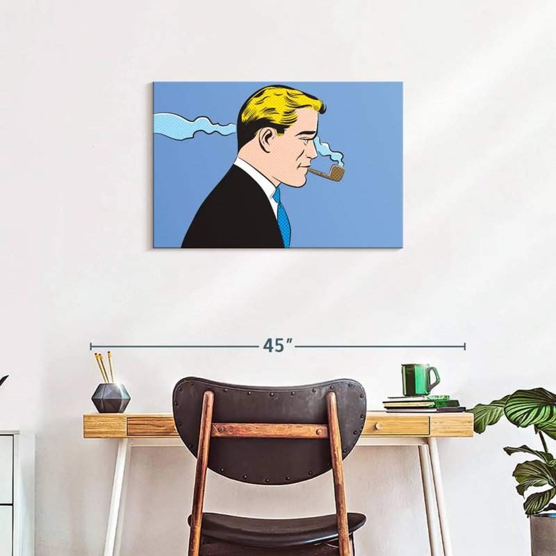 Leisha Man Smoking A Pipe, 20" H x 30" W