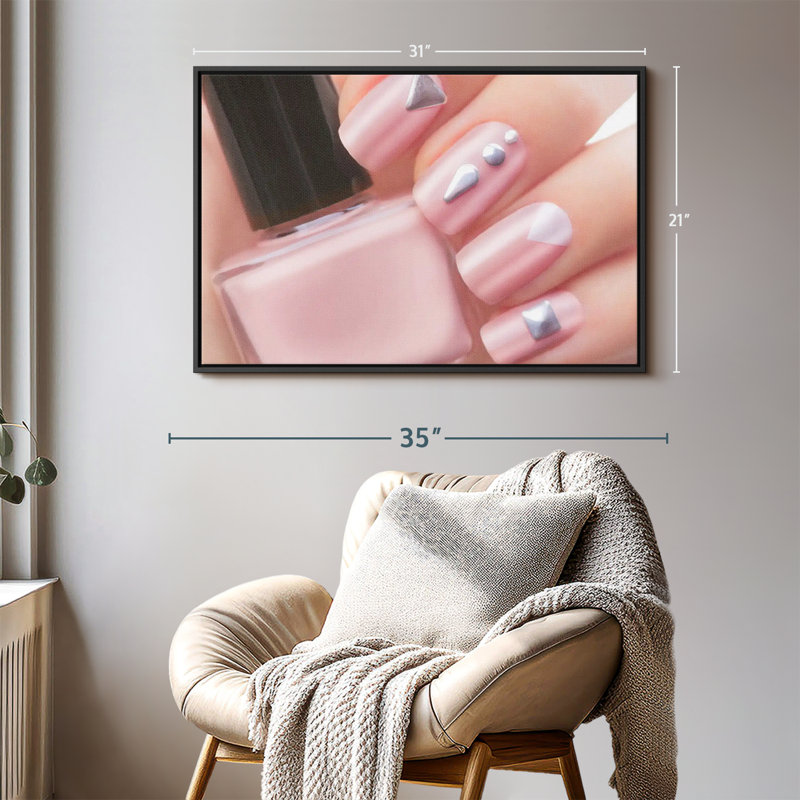 «Pretty Pink Nails Wall Art», H 21 po x l 31 po
