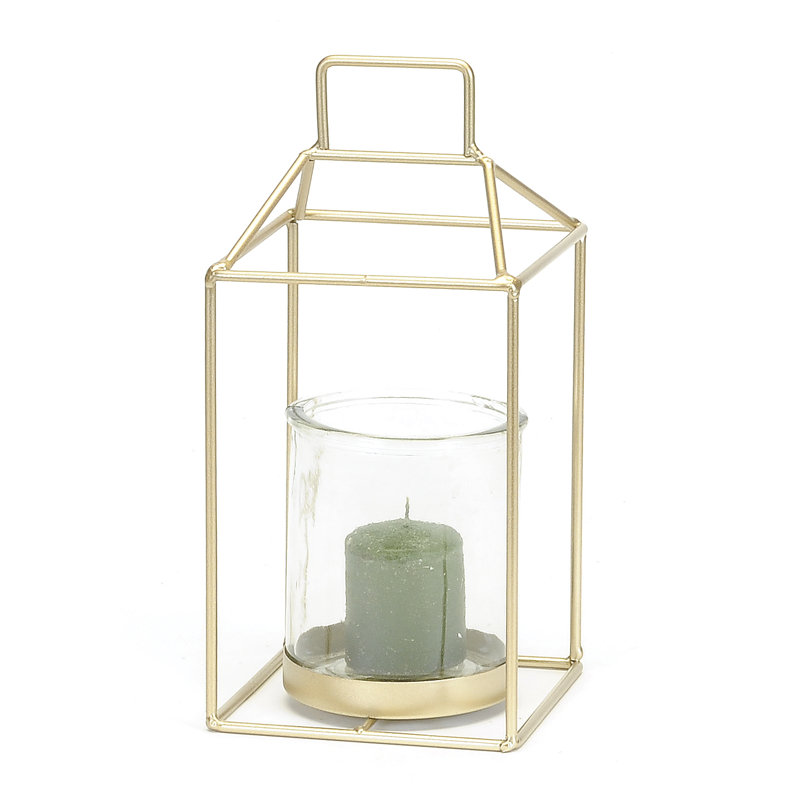 Lanterne carrée en métal bougie