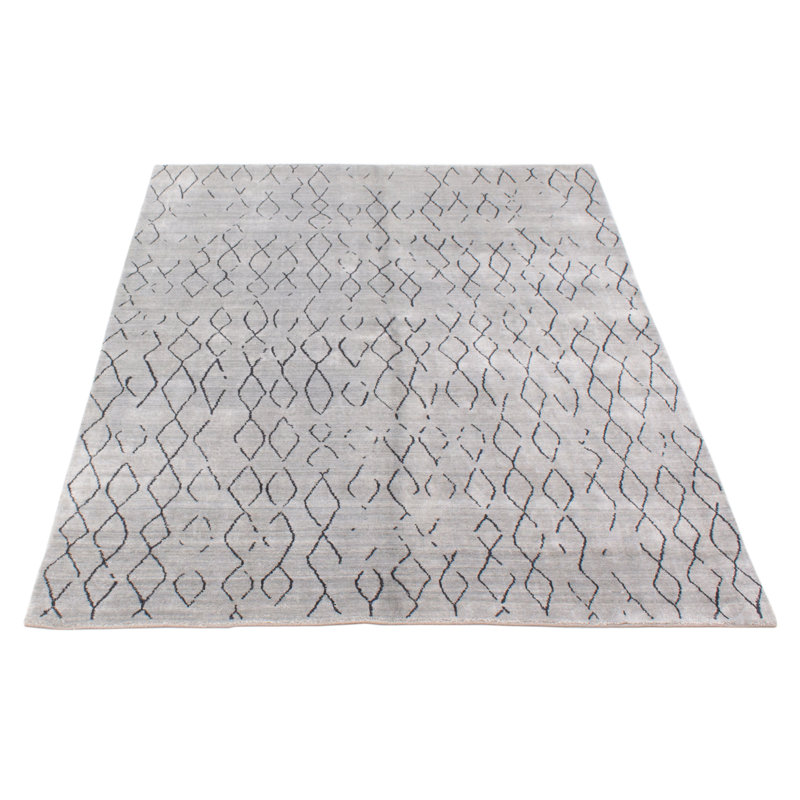 Tapis gris unique en viscose nouvel âge 5 pi 11 po x 7 pi 11 po Taven