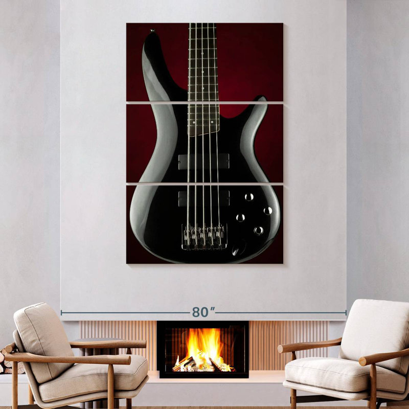Abarca Black Electric Guitar, 74" H x 48" W