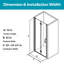 Porte de douche pliante sans cadre avec verre transparent 32 "- 33 1/4" x H 72 "-81830080