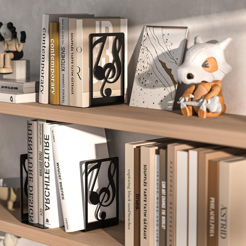 Serre-livres en métal 1 paire pour livres et tablettes lourds