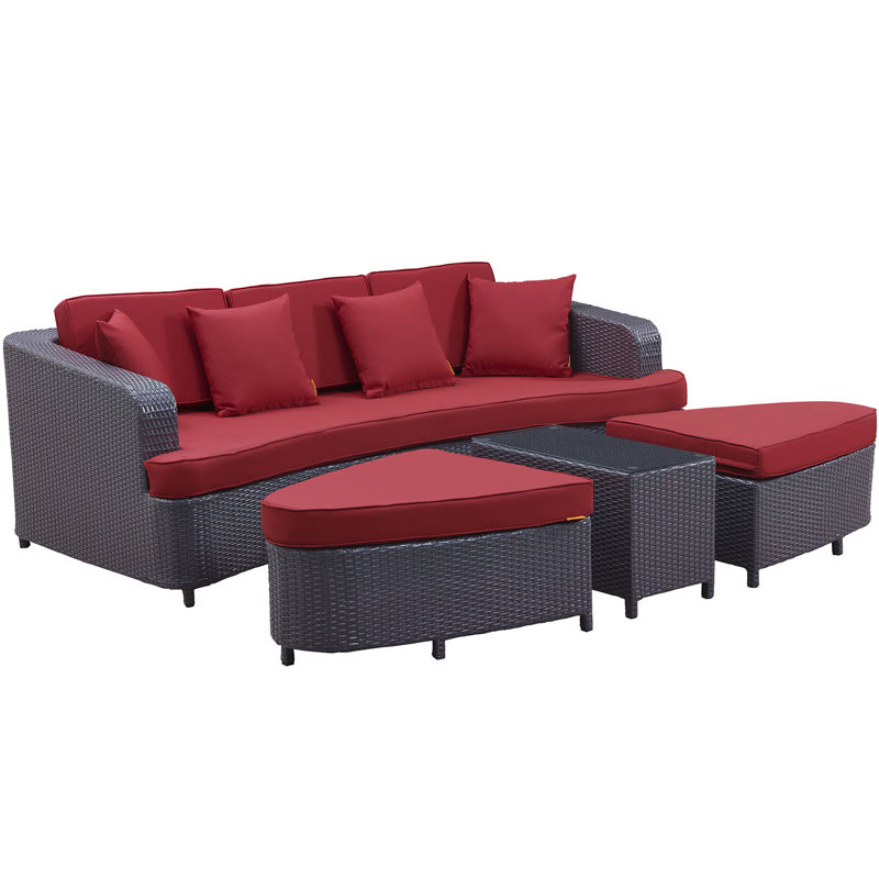 Canapé modulaire d'extérieur Modway Monterey, Rouge