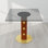 Modern Square Glass Small Conference Table With Solid Wood Base
