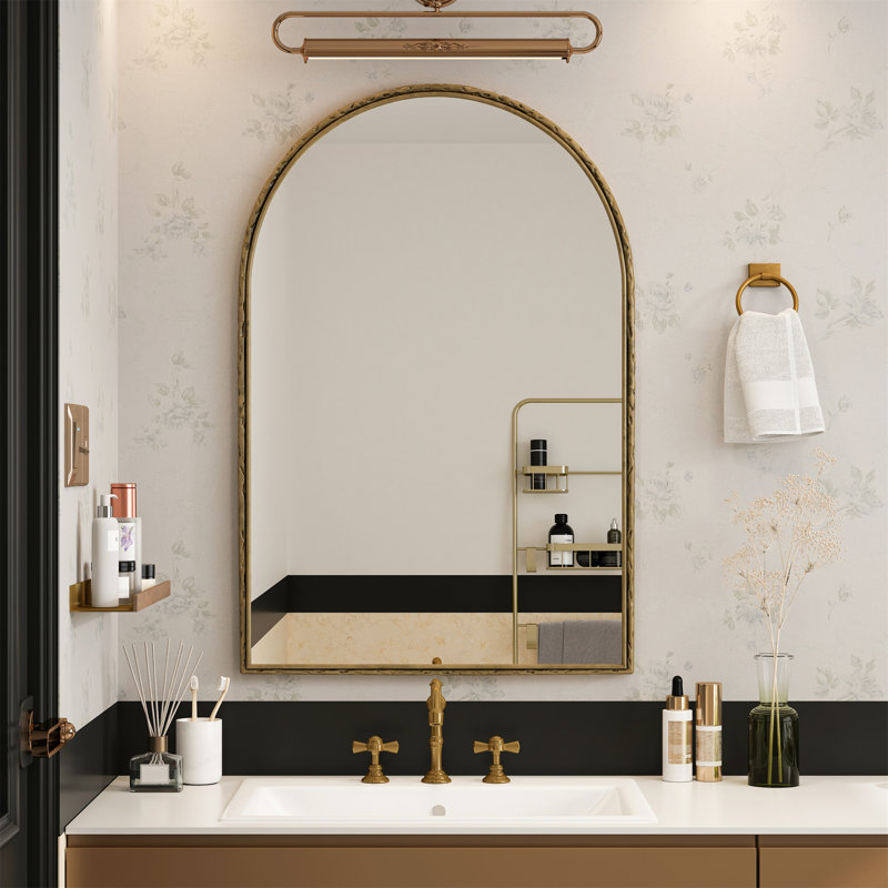 Miroir arqué (miroir inclus seulement), Doré