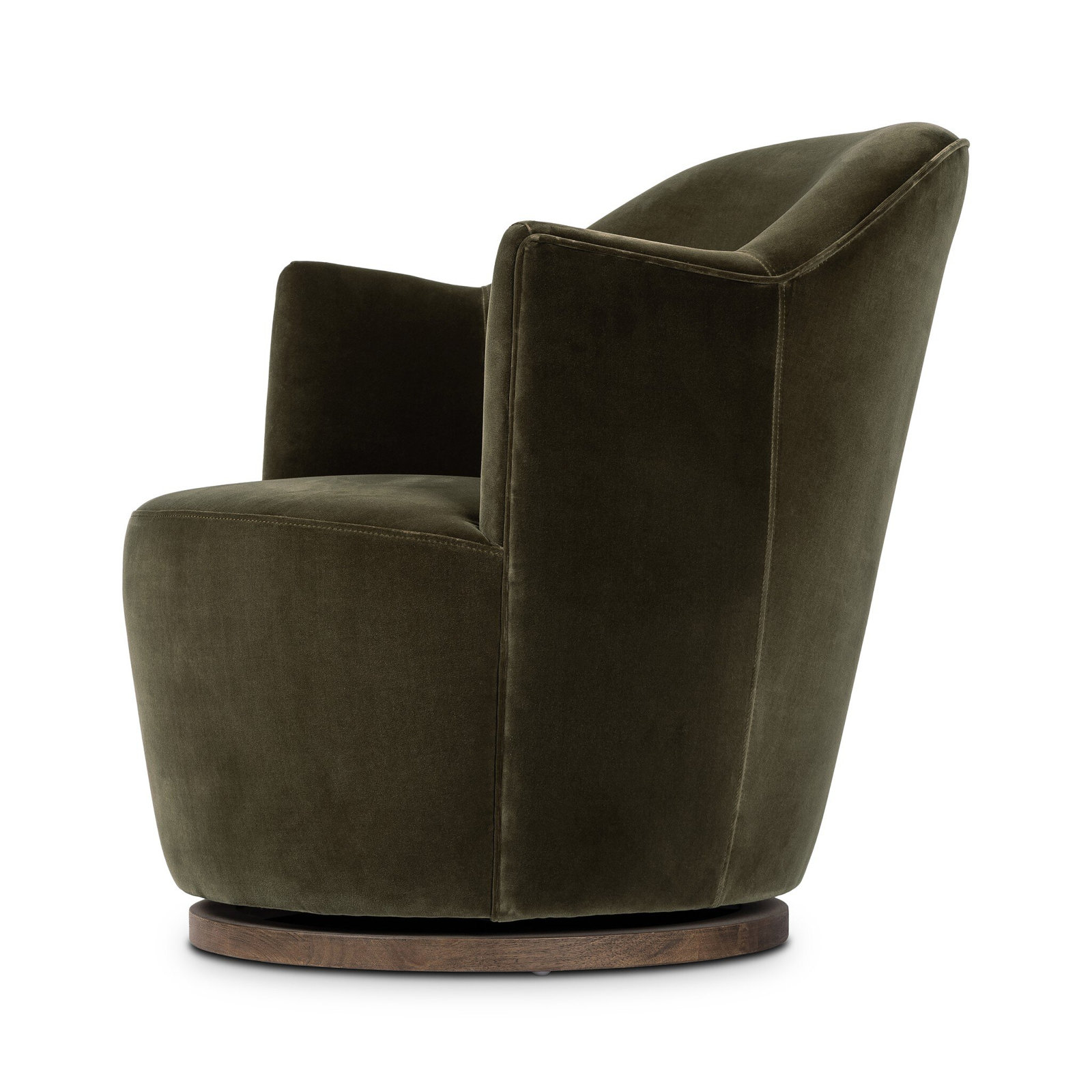 Corson Swivel Accent Chair, Surrey Olive Performance Velvet