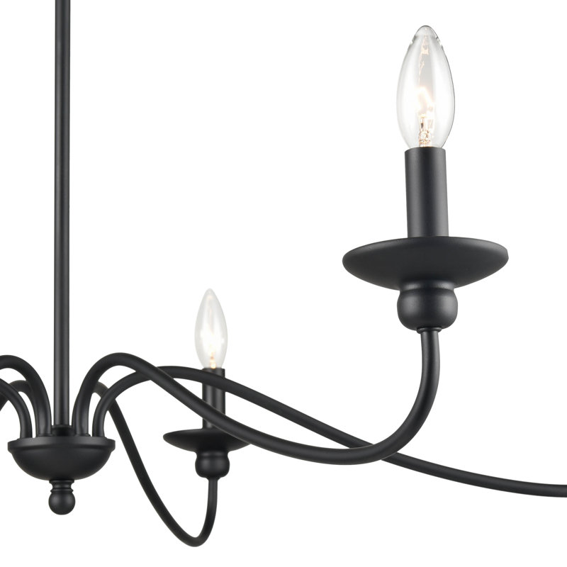 Lustre en acier à intensité variable Delvona, Noir mat, 8