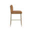 Tabouret LATHAN - Cuir brun clair