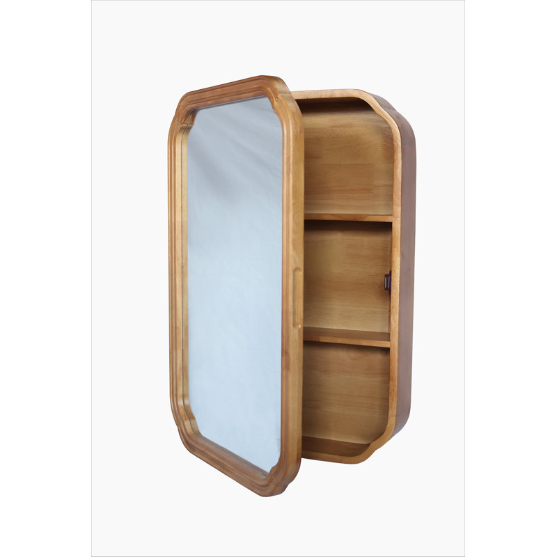 Armoire murale en bois avec miroir