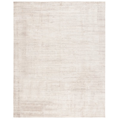 Mirage Hand Loomed Wool/Bamboo Silk Abstract Rug in Gray/Beige