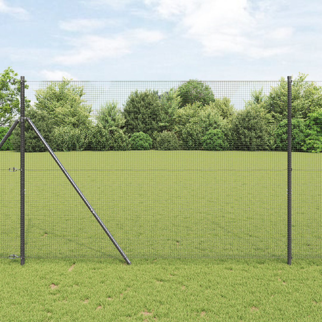 Vidaxl Welded Wire Fence With 7 Posts Steel