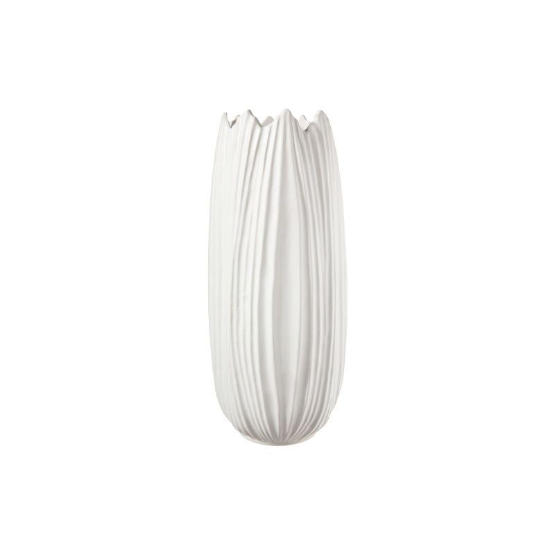 Vase de table en céramique blanche, H 13,75 po x l 6 po x P 6 po