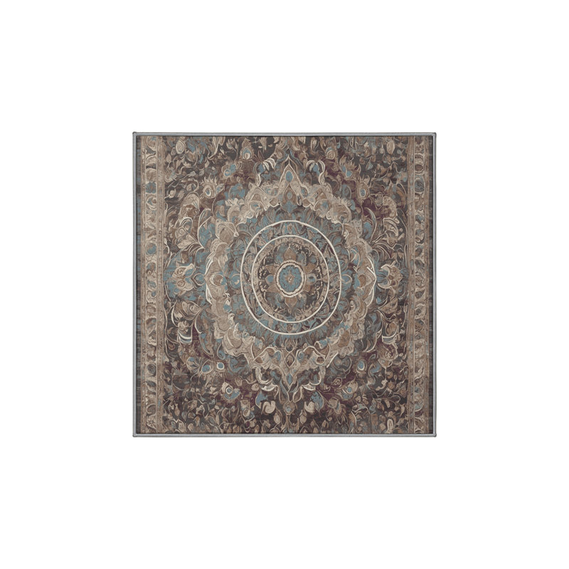 Tapis gris soyeux et moelleux, Carré 4 pi