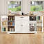 Buffet de style champêtre de 116 cm de large avec tiroir et étagères réglables, meuble de rangement pour cuisine-342289205-446850456