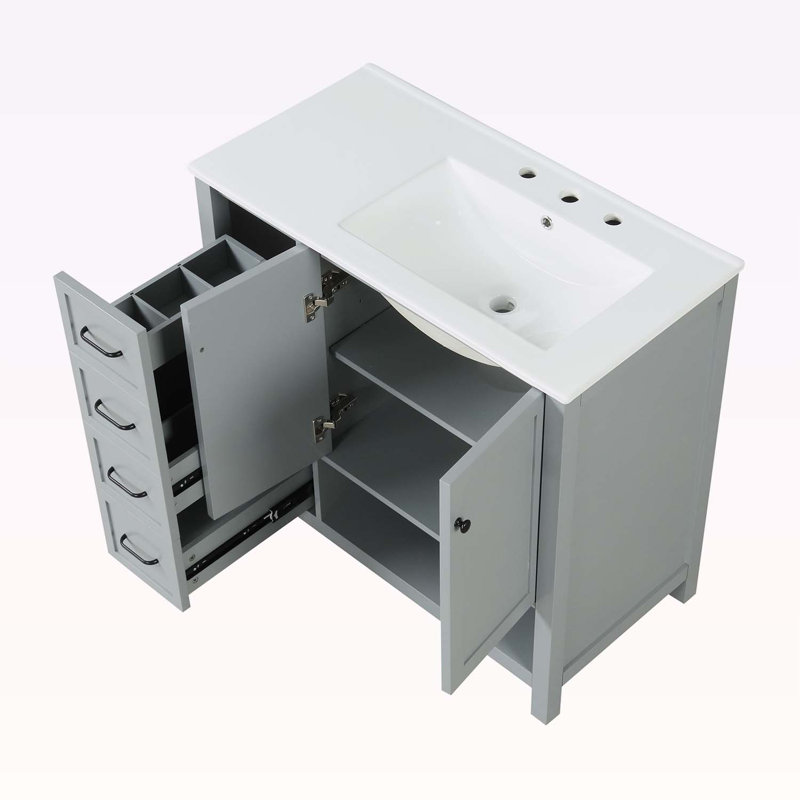 36" Bathroom Vanity with Sink Top, Gray