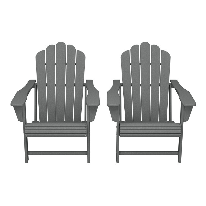 Outdoor Poly Adirondack Chair (Set Of 2), Gray
