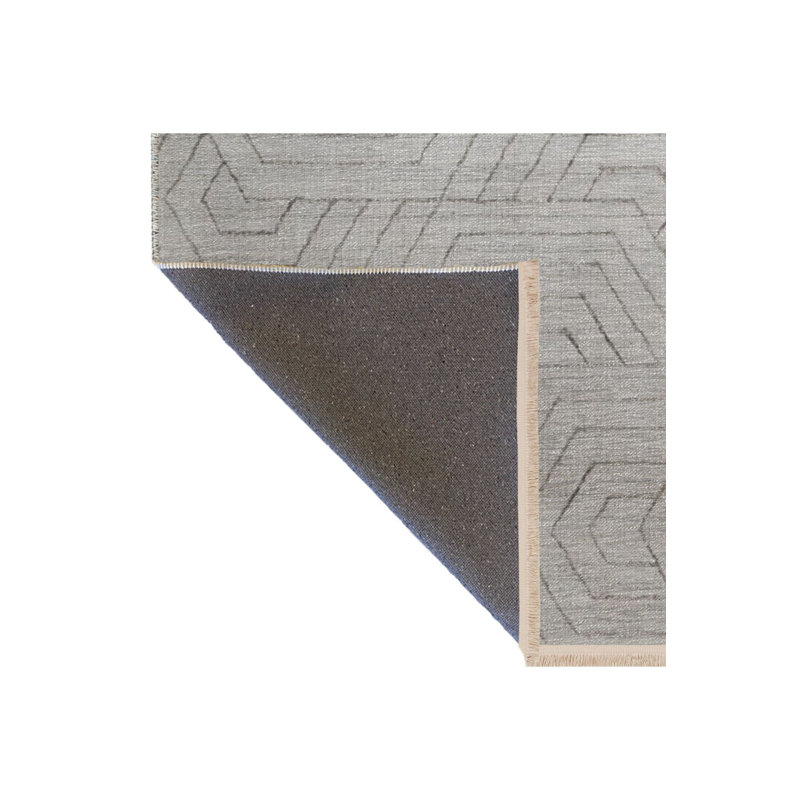 Tapis décoratif lavable à la machine à motif géométrique beige à motif géométrique moderne, Rectangle 3 pi 11 po x 5 pi 11 po